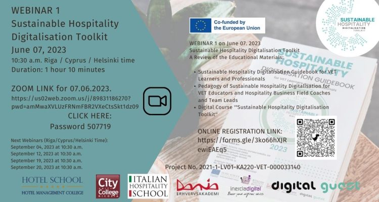 Join the webinar “Sustainable Hospitality Digitalisation Toolkit” on June 7, 2023!