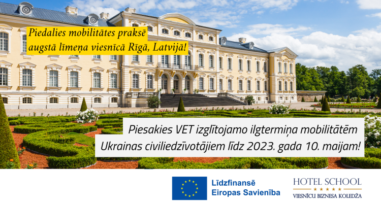Erasmus+ mobilitātes aktivitātes profesionālās izglītības audzēkņiem – Ukrainas civiliedzīvotājiem (2. uzsaukums)