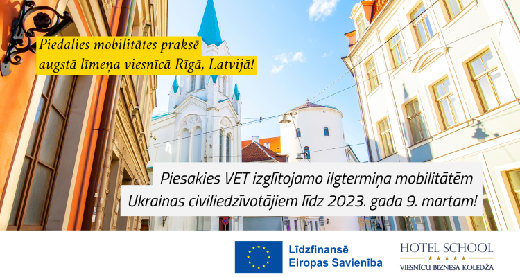 Erasmus+ mobilitātes aktivitātes profesionālās izglītības audzēkņiem – Ukrainas civiliedzīvotājiem (3. uzsaukums)