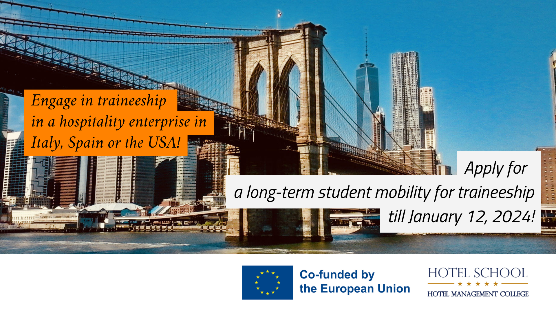Erasmus Higher Education Student Mobility for Traineeships Call-1 (No. 2023-1-LV01-KA131-HED-000136703)
