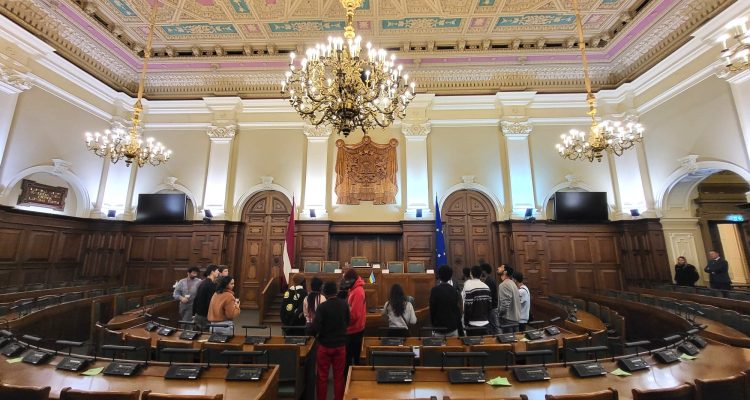 International students visit the parliament of Latvia