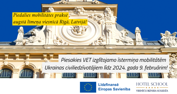 Erasmus+ mobilitātes profesionālās izglītības audzēkņiem – Ukrainas civiliedzīvotājiem (3. uzsaukums)