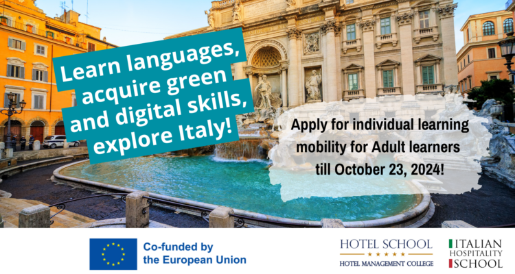 Erasmus Adult Learner Mobility Call 1: Apply till October 23!