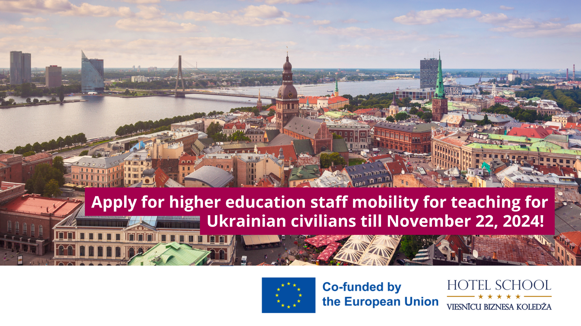 Erasmus higher education staff mobility Call 5 (No. 2023-1-LV01-KA131-HED-000136703)