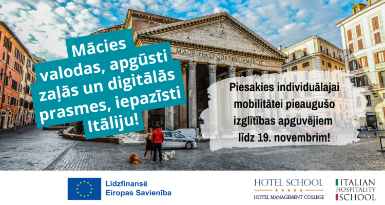 Erasmus+ pieaugušo izglītojamo individuālās mācību mobilitātes: pieteikšanās līdz 19. novembrim!