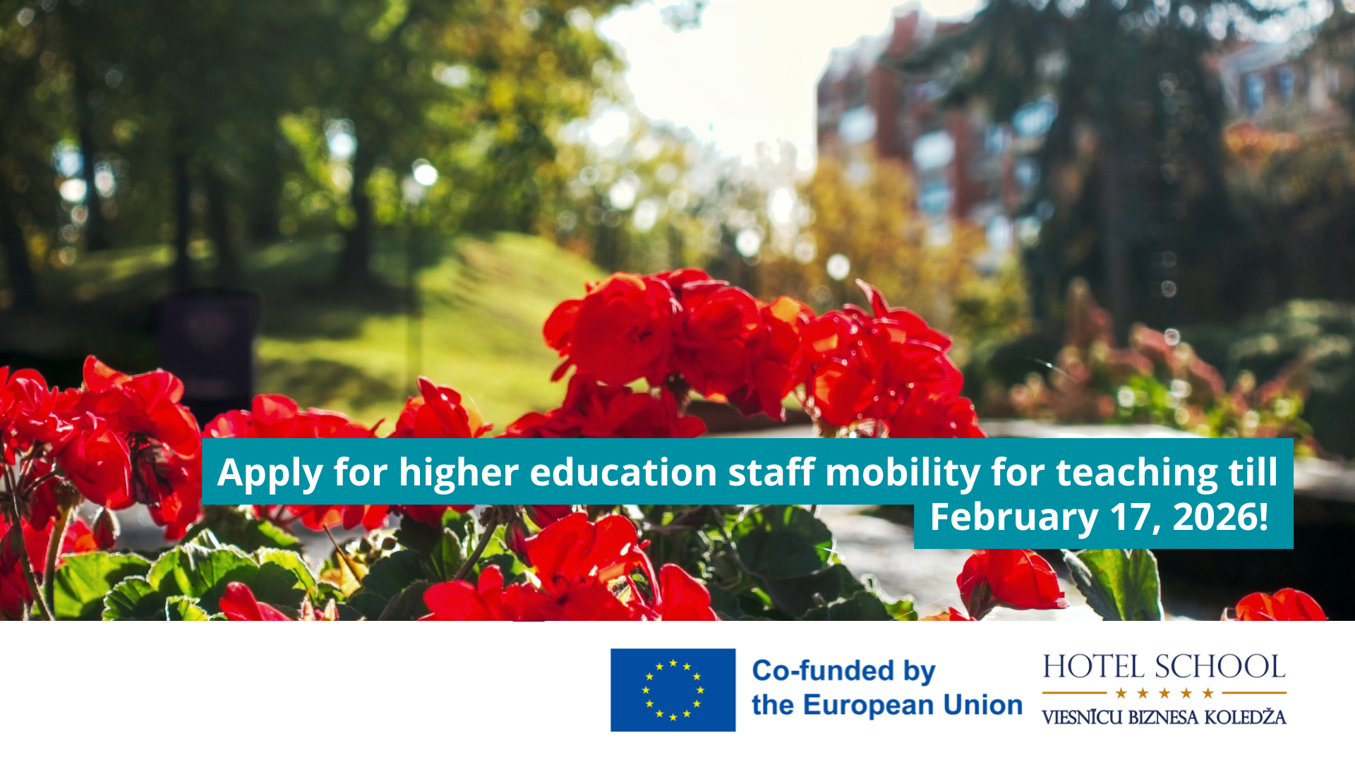 Erasmus higher education staff mobility Call 2 (No. 2025-1-LV01-KA131-HED-000312975)